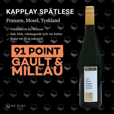 2018 Ellerer Kapplay, Spätlese, Weingut Franzen, Mosel, Tyskland